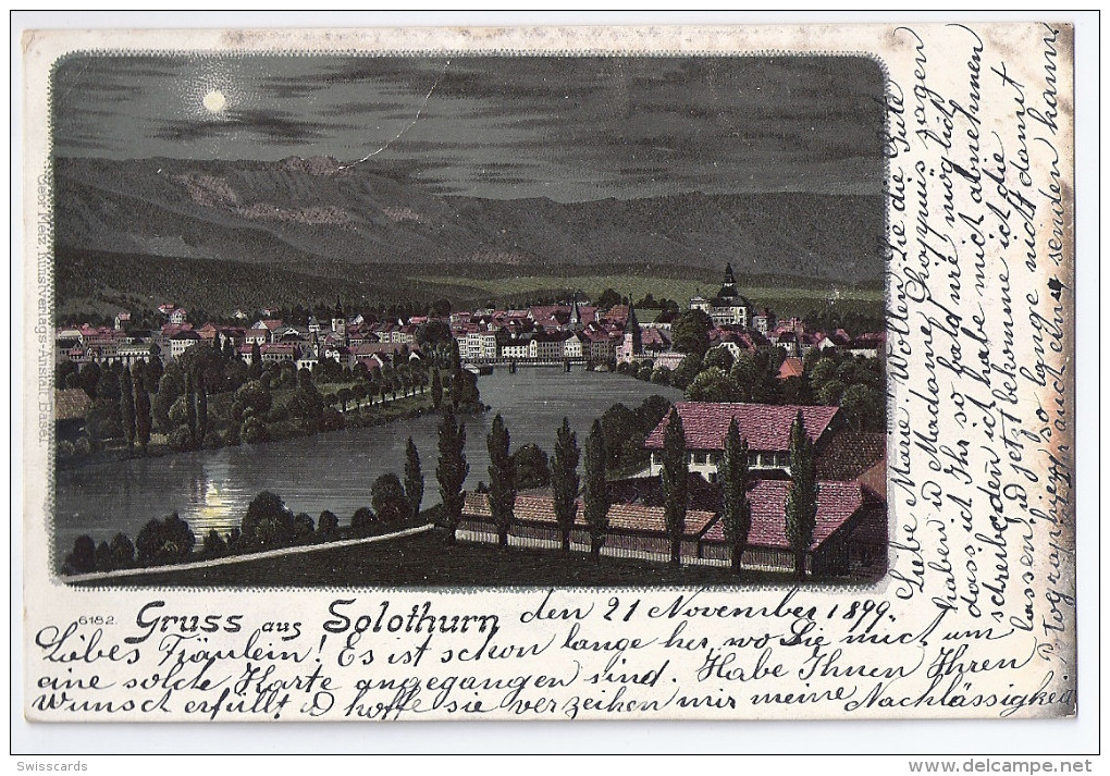 Gruss Aus SOLOTHURN: Mondscheinlitho 1899 - Autres & Non Classés