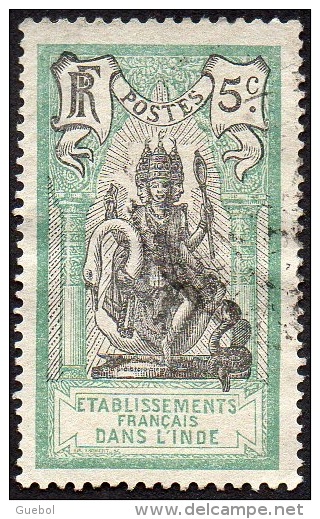 Inde Obl. N°  29 - Dieu BRAMA 5ct Vert Et Noir - Used Stamps