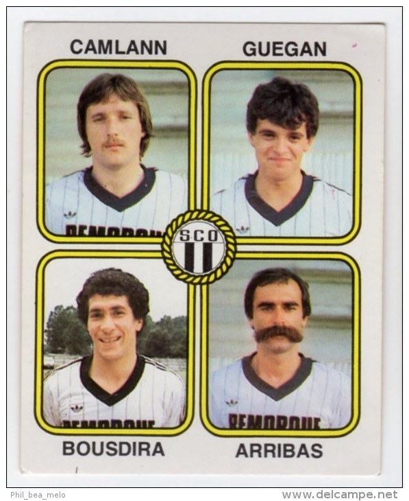 FOOT STICKER FRANCE PANINI FOOTBALL 82 N°413 CAMLANN / GUEGAN / BOUSDIRA / CLAUDE ARRIBAS - SCO ANGERS - Edition Française