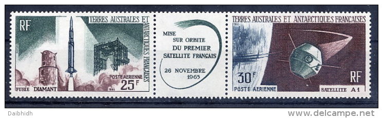 T.A.A.F. 1966 First Satellite Strip, LHM / *.  SG 40a - Unused Stamps