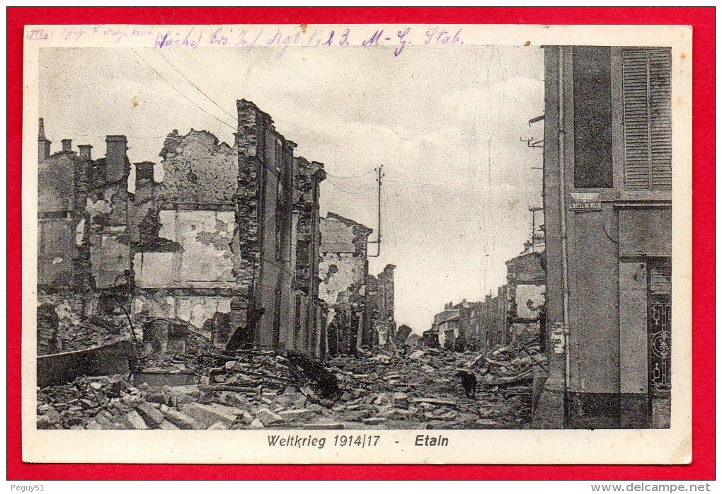 55. Etain. Ruines Place De L'Hôtel De Ville. Feldpost Camouflé. Octobre  1917 - Etain