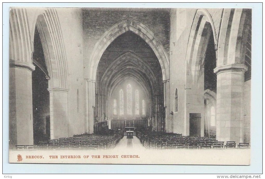 Brecon - The Interior Of The Priory Church. - Breconshire