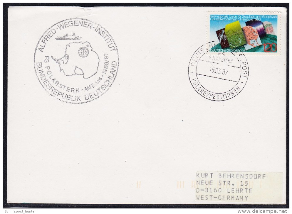 ANTARCTIC,GERMANY,FS"POLARSTERN" 16.3.1987,  Cachet .ANT -  V/4, Look Scan !! 2.1-08 - Arctische Expedities