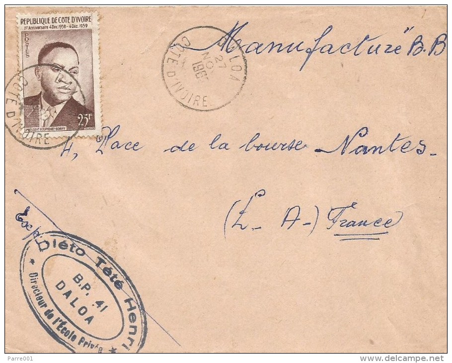 Cote D´Ivoire 1962 Daloa President Houphouet Boigny Cover - Ivoorkust (1960-...)