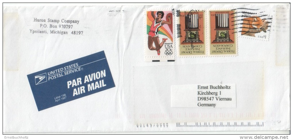 Vereinigte Staaten USA 2002 Brief Letter Luftpost AIR MAIL Im Großbrief Wegen Überlänge! - 2001-10
