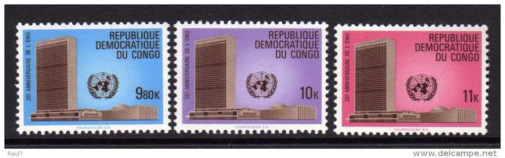 République Démocratique Du Congo - 25e Anni De L'O.N.U. - 3 Val Neufs ** // Mnh - Neufs