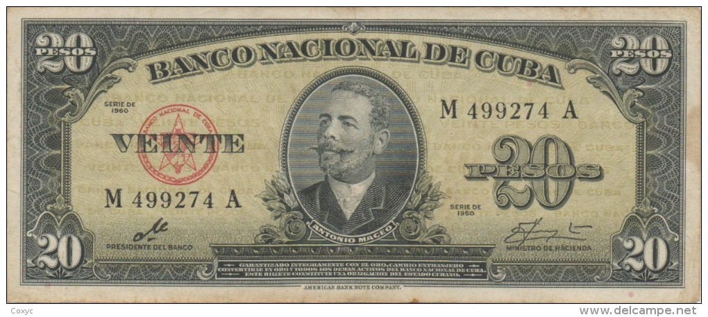 CUBA - 20 Pesos - 1960 - Pick 80c (voir Scan) - Cuba