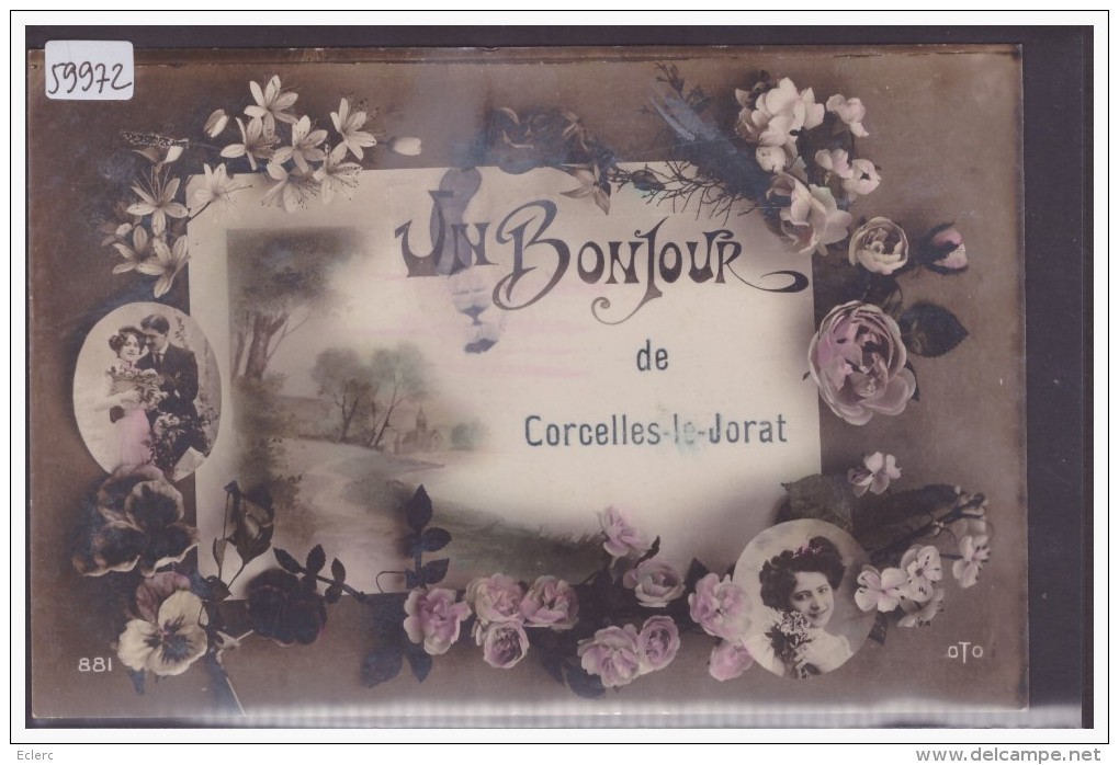 DISTRICT D´ORON /// CORCELLES LE JORAT - UN BONJOUR FLEURI - TB - Corcelles-le-Jorat