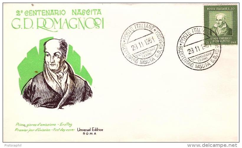 Fdc Universal Editrice: ROMAGNOSI 1961; No Viaggiata; AS_Salsomaggiore - FDC