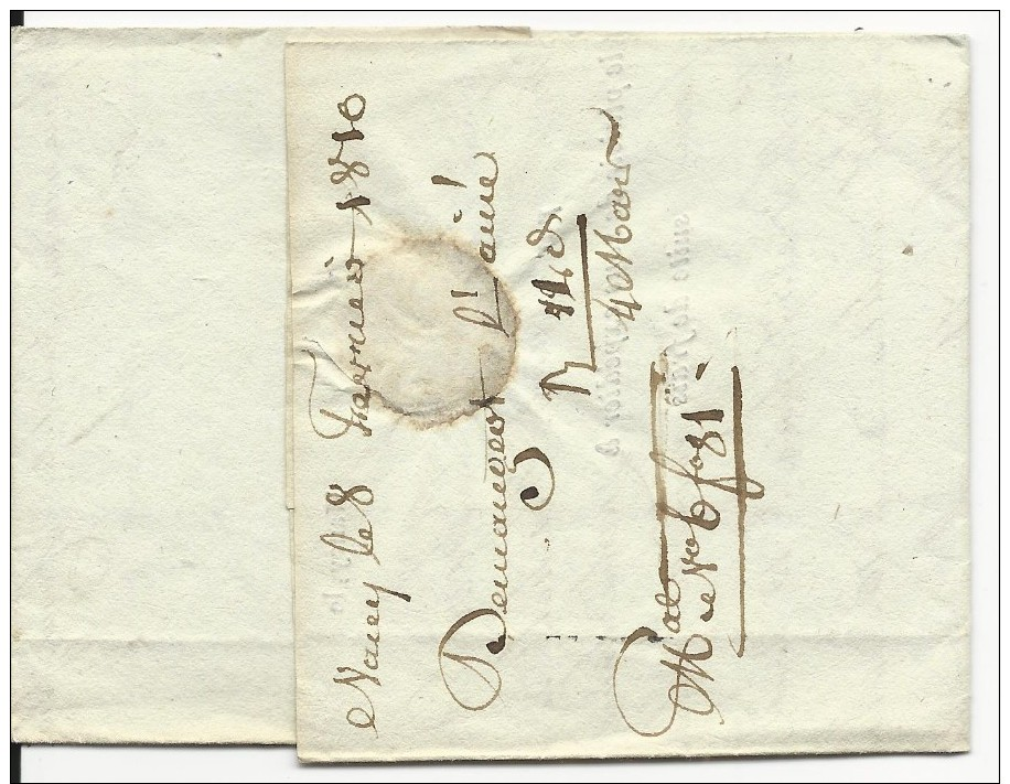 MEURTHE ET MOSELLE - 1810 - LETTRE IMPRIMEE De NANCY Pour COLMAR - 1801-1848: Précurseurs XIX