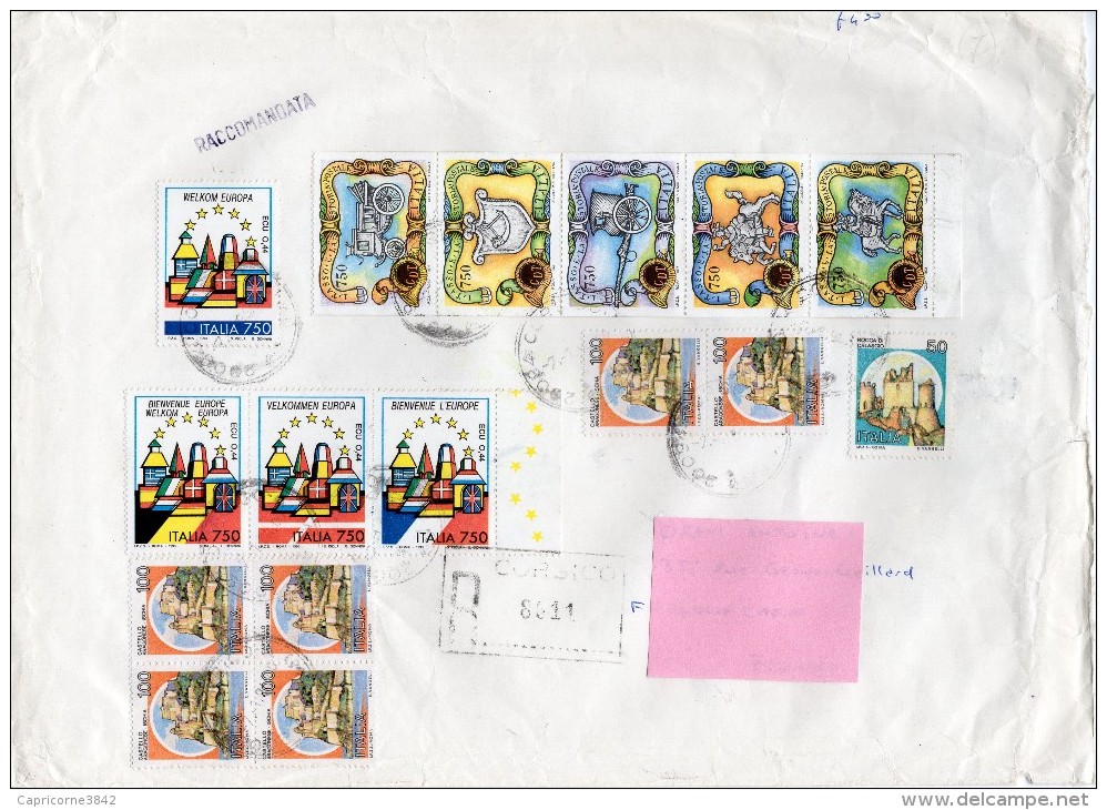 Italie 1993-Famille De TAXIS Histoire Postale (carnet 2032a/2036a)+Unité Européenne(n°1988/91)+ Araragonèse( N°1440) - 2001-10: Marcophilia