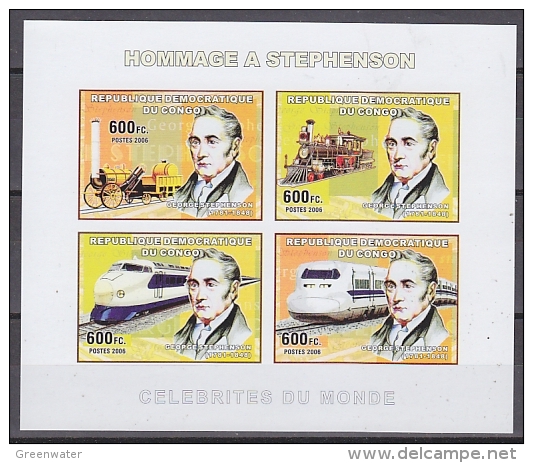 Congo 2006 Stephenson / Railway M/s IMPERFORATED ** Mnh (26940J) - Mint/hinged