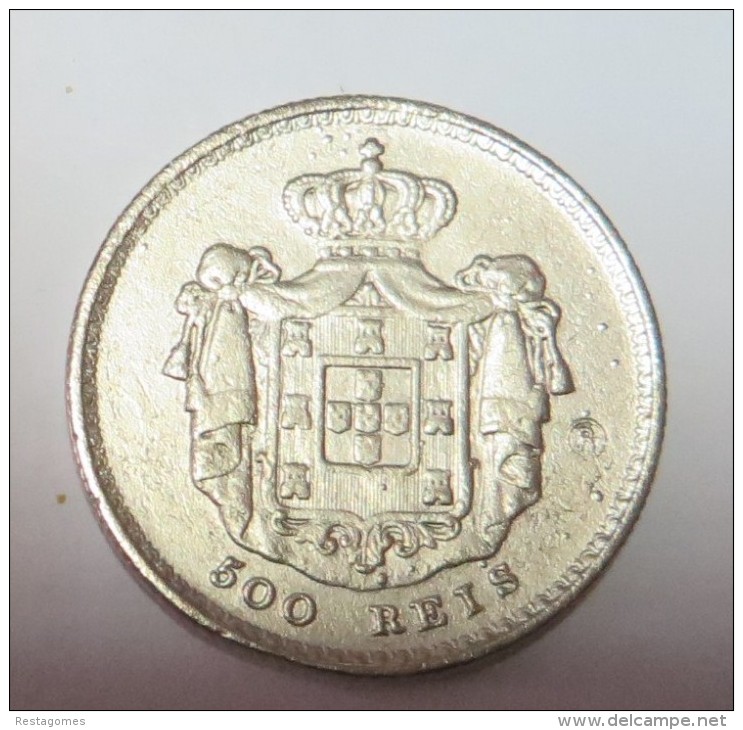 D Maria II 500 Reis 1849  (Replica Com Banho De Niquel Mate REPRODUCTION  Fausse Monnaie) -2 Scans - Counterfeits