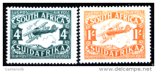 Africa-del-Sud-0020 (1929 - P.A. Y&T N. 5, 6 (+) LH, Privi Di Difetti Occulti). - Poste Aérienne