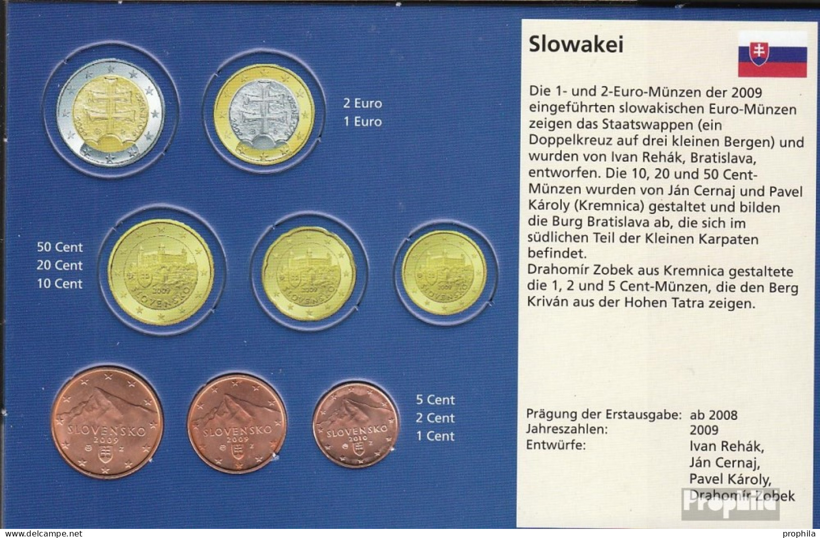 Slowakei SK1- 3 Stgl./unzirkuliert Gemischte Jahrgänge Stgl./unzirkuliert Ab 2009 Kursmünze 1, 2 Und 5 Cent - Slowakei