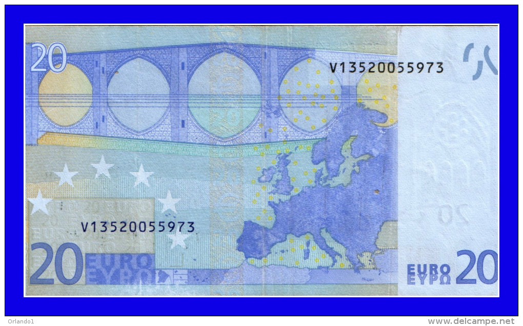 20 EURO "V" SPAIN Firma DUISENBERG M011 E5  CIRCULATED  SEE SCAN!!!!!! - 20 Euro