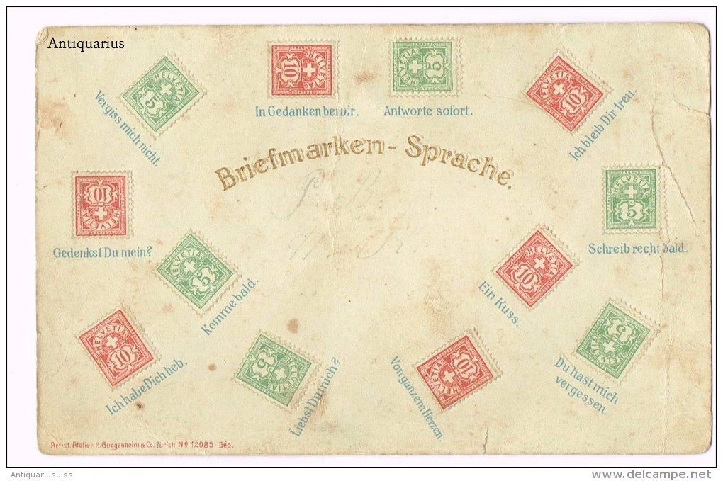 Briefmarken - Sprache , Langage De Timbres, Lingua Di Francobolli, Schweizer Briefmarken - Timbres (représentations)