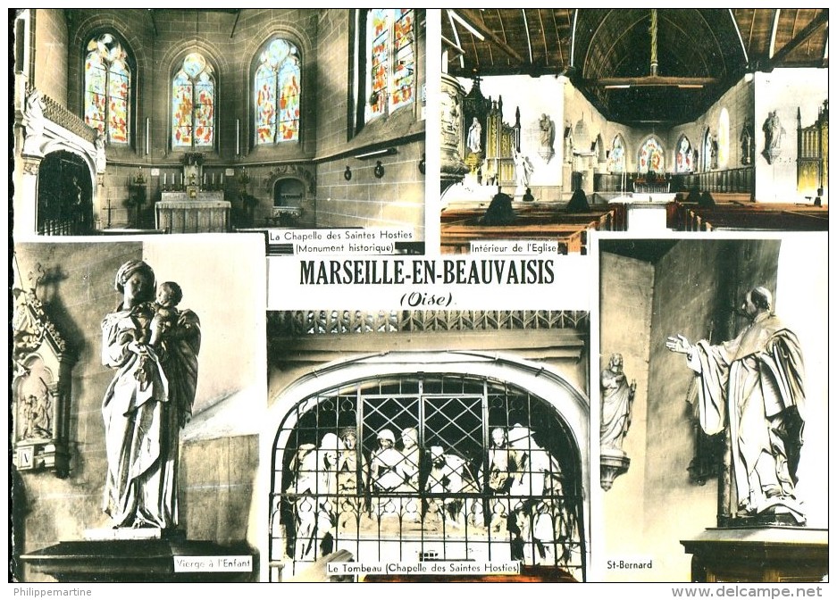 60 - Marseille En Beauvaisis : L'Eglise - Multi Vues - Marseille-en-Beauvaisis