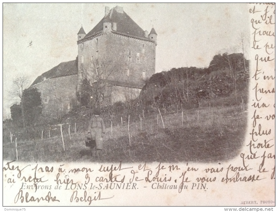 CPA Du Chateau Du Pin, 1904 Près De Lons-le-Saunier, Avec Un Jeune Paysan En Premier Plan Portant Un Panier Timbrée - Other & Unclassified