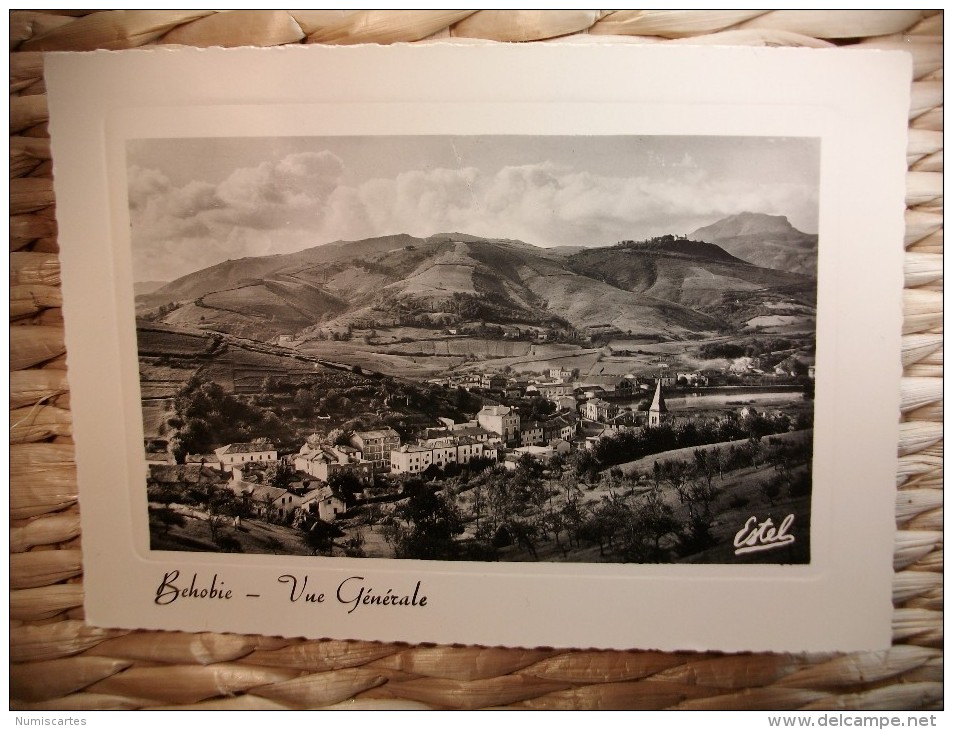 Carte Postale Béhobie Vue Générale (Tampon Frontière Pont International Hendaye)(non Circulée) - Béhobie