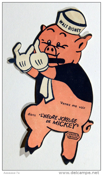 Pub WALT DISNEY Pour Le Film L' HEURE JOYEUSE De MICKEY - 1934 Petit Cochon Flûte - Other & Unclassified