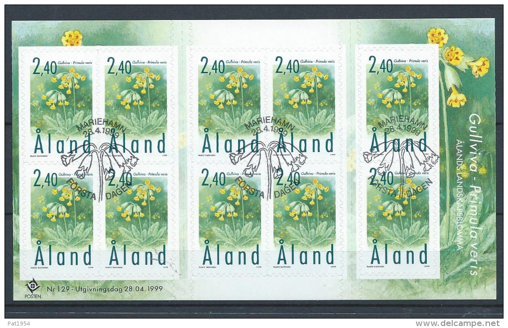 Aland 1999 N°157 En Feuille Complète Oblitérée, Fleur Primevère - Aland