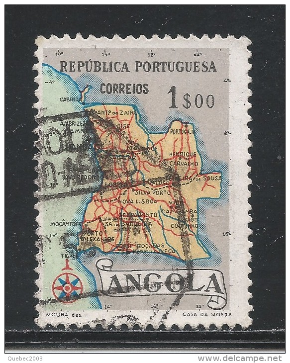 Angola 1955. Scott #389 (U) Map Of Angola - Angola