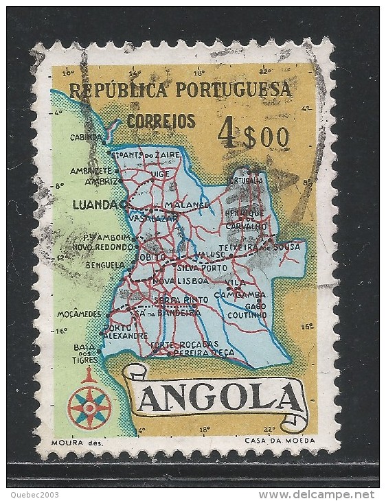 Angola 1955. Scott #391 (U) Map Of Angola - Angola
