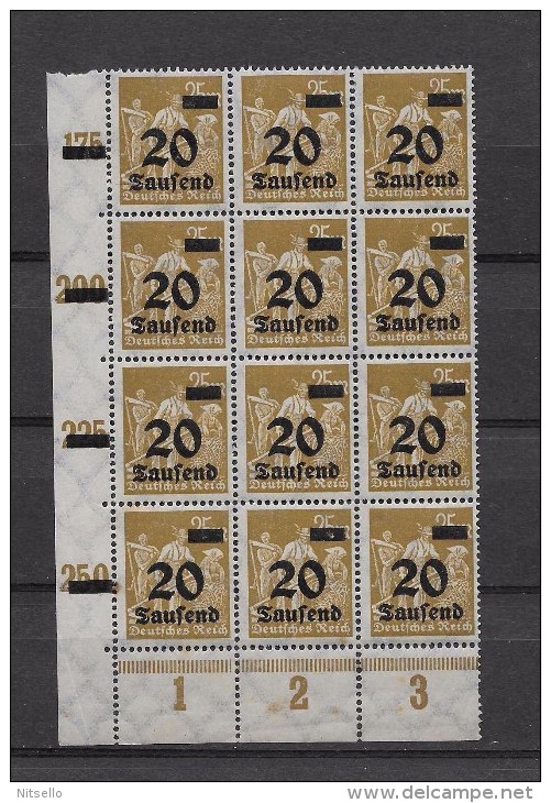 LOTE 222  ///    ALEMANIA IMPERIO -  YVERT Nº:  257 **MNH   EN BLOQUE - Nuevos