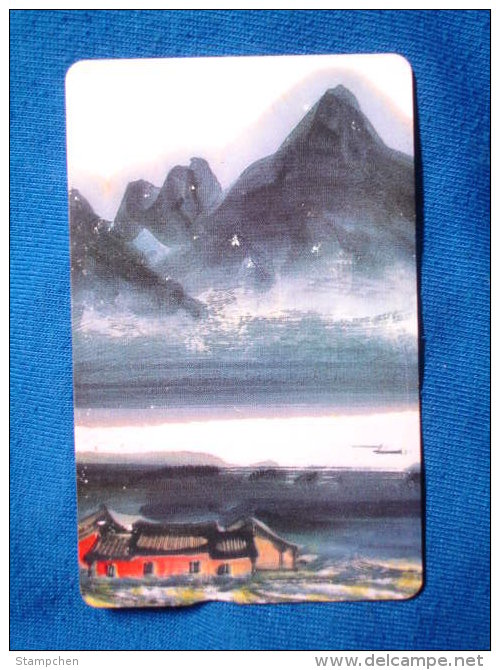 Taiwan Telephone IC Card IC00C014 Painting Culture Architecture Ancient Residence Ship Boat Mountain - Taiwan (Formosa)
