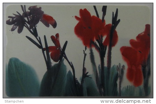 Taiwan Telephone IC Card IC00C001 Painting Culture Canna Flower Flora - Taiwan (Formosa)