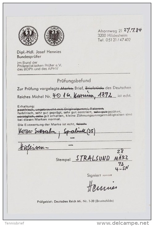 DR, Hufeisen-Stp. " STRALSUND "  , #4914 - Briefe U. Dokumente