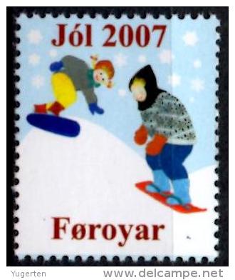 FERROE FARROE - Vignette Cinderella 2007 Snowboard JOL Christmas Navidad Noël Neuf - MNH - Skateboard