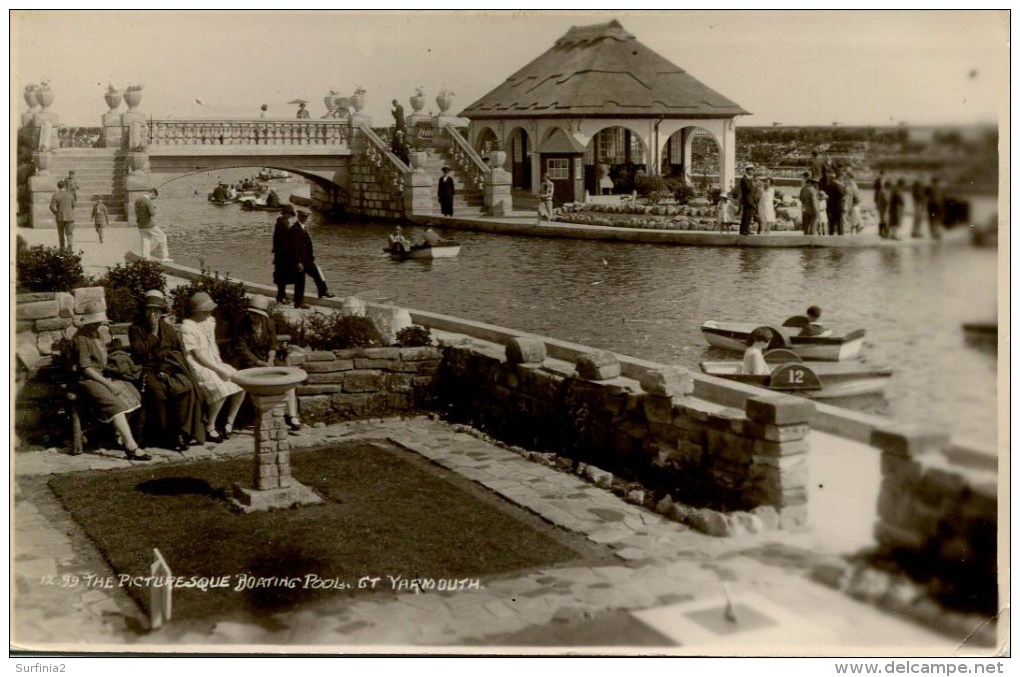 NORFOLK - GREAT YARMOUTH -  THE PICTURESQUE BOATING POOL RP - ANIMATED Nf562 - Great Yarmouth