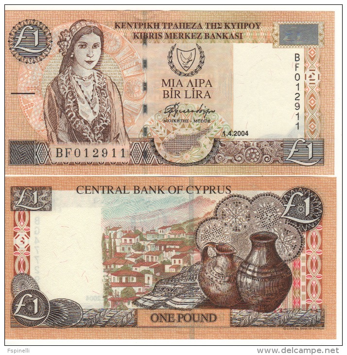CYPRUS   1 Pound      P60d     1.4.2004    UNC - Zypern