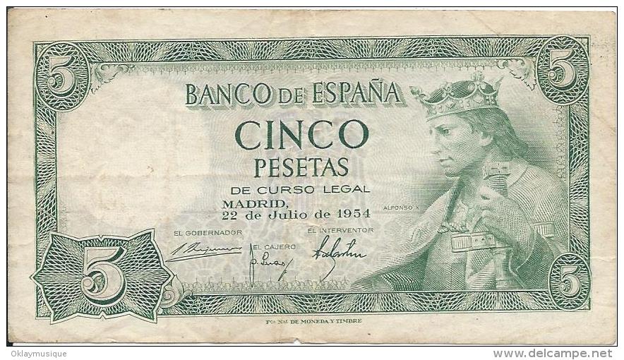 5 Pesetas 1954 - 5 Peseten