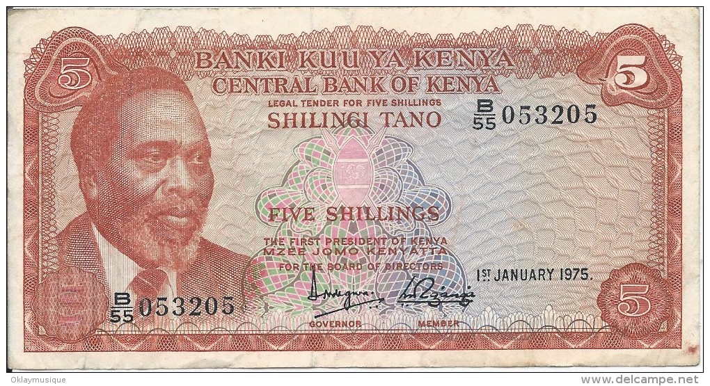 5 Shillings 1975 - Kenya