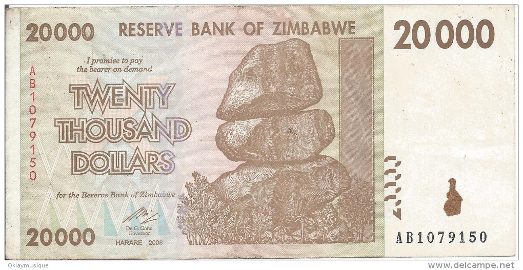 20,000 Dollars 2008 - Zimbabwe