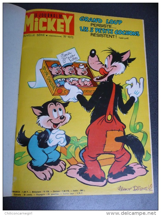 !! Exceptionnel Album Relié Du Journal De Mickey N° 1073 Au N° 1102 - 1973 - Dingo - Picsou - Mandrake - Castors !! TBE - Journal De Mickey