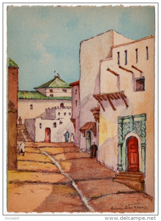 Salé Maroc Rue Aoba El Medersa Dessin Henri Noizeux éditeur Barré Dayez 1946 état Superbe - Rabat