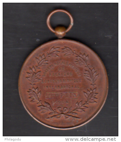 1904   Médaille 4° Prix De La Société Royale Hippique De Belgique, Léopold II - Profesionales / De Sociedad