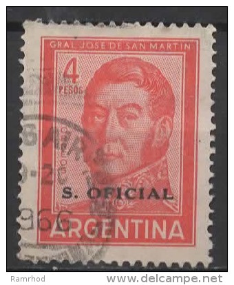 ARGENTINA 1955 Official - San Martin - 4p Red FU - Oficiales