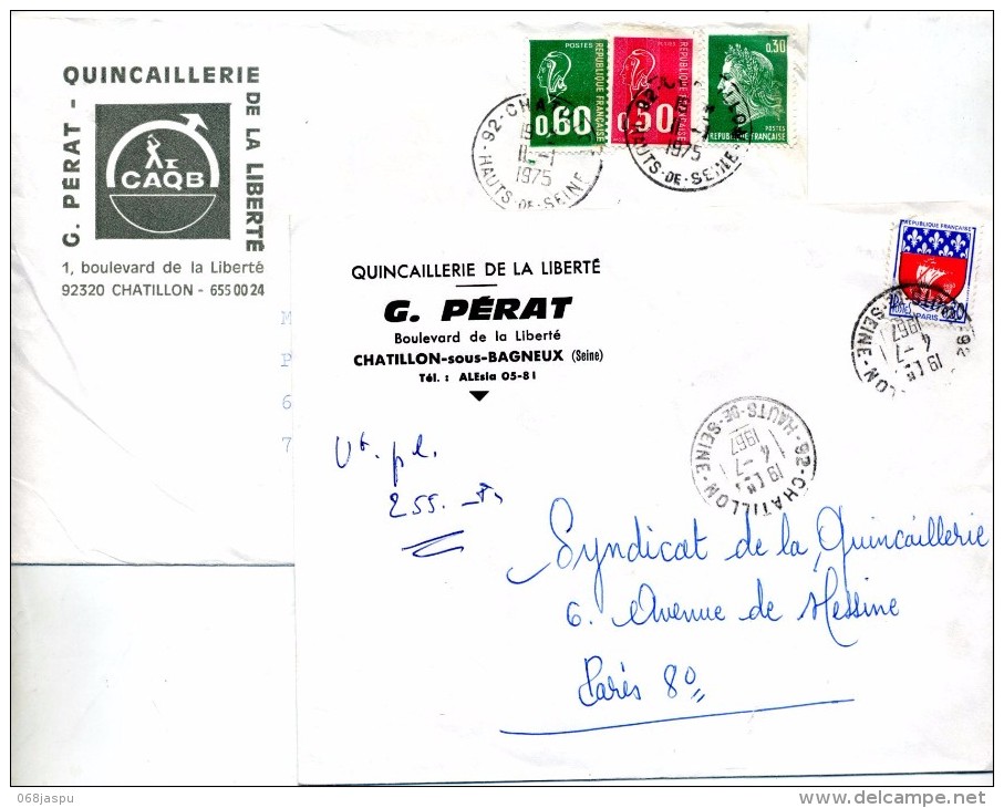 Lettre Cachet Chatillon - Handstempels