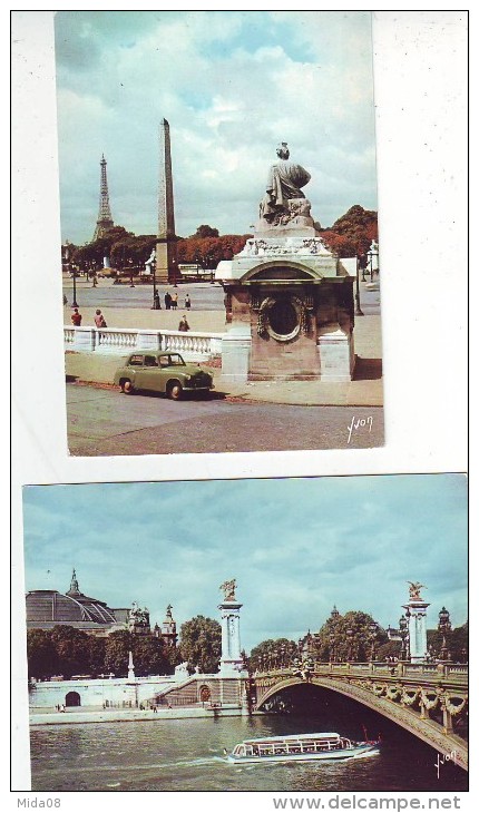 LOT DE 45 CARTES . PARIS . COULEURS ET LUMIERES DE FRANCE . E. K. B. PRISE DE VUE YVON . EDITIONS D'ART 15 rue MARTEL