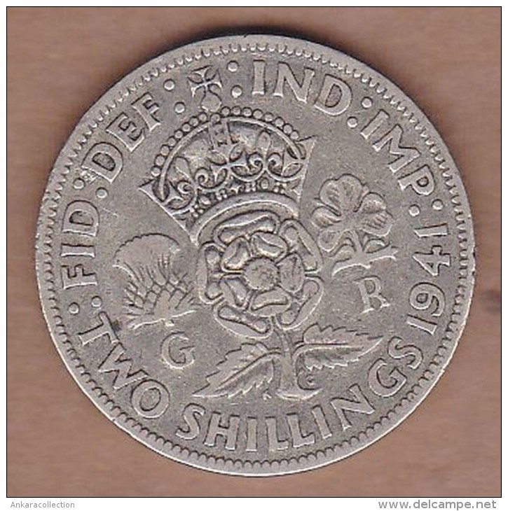 AC - GREAT BRITAIN 2 SHILLINGS 1941 SILVER COIN VF+ - I. 1 Shilling