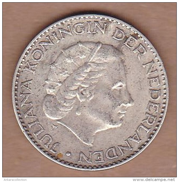 AC - NETHERLANDS - 1 GULDEN 1956 SILVER COIN VF+ - 1948-1980 : Juliana