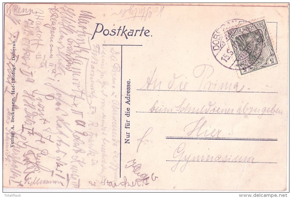 DOBERAN Restaurant Tempelberg Jahrgang 1910 Schüler Unterschriften Vom Ausflug An Die Prima Im Gymnasium Bei Schuldiener - Bad Doberan