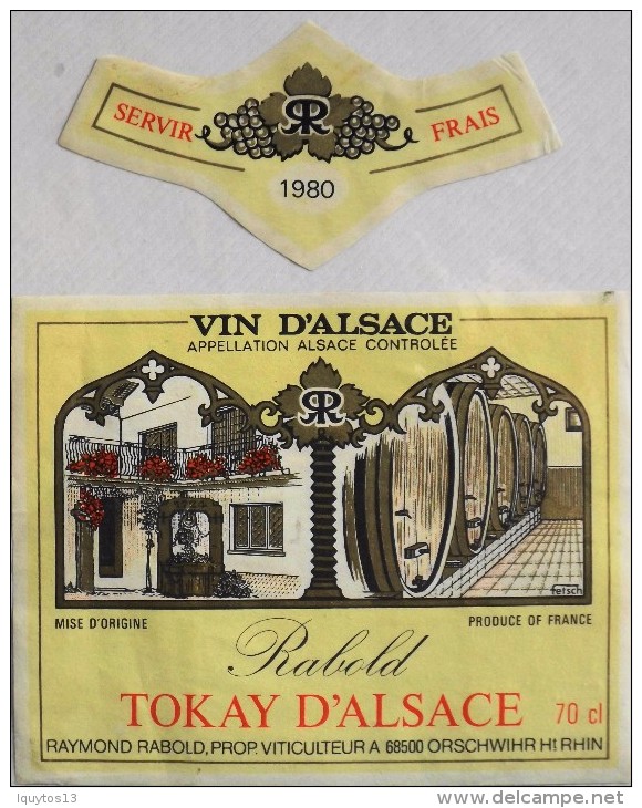 ETIQUETTE De VIN D'ALSACE - TOKAY D'ALSACE 1980 - Raymond RABOLD - En Bon état - - Gewurztraminer