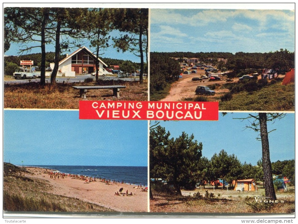 CPSM 40 VIEUX BOUCAU CAMPING MUNICIPAL MULTI VUES   Grand Format 15 X 10,5 Cm - Vieux Boucau