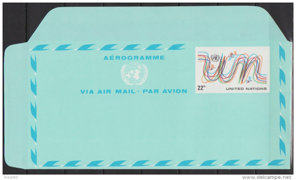 UNO New York 1977  Ganzsache Aerogamme Mi-Nr. LF 8  Ungebraucht  (  Dl 10 ) - Poste Aérienne